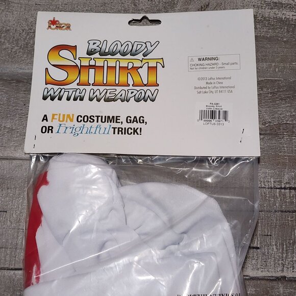 Bloody Shirt with Cleaver Shirt Costume Loftus International Gag Halloween NWT - Picture 4 of 5